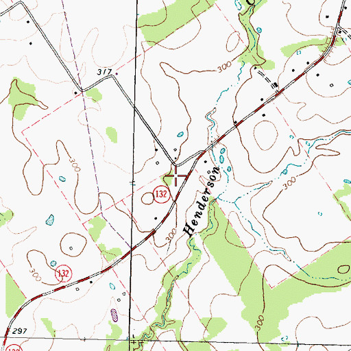 Topographic Map of Porter Springs Community Volunteer Fire Department, TX