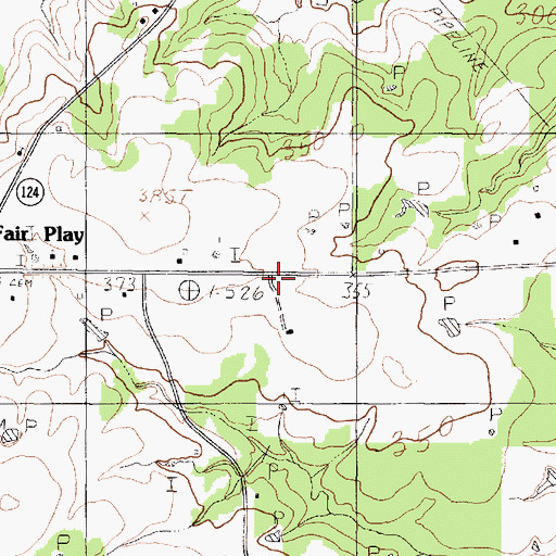 Topographic Map of Clayton Volunteer Fire Department Station 2, TX