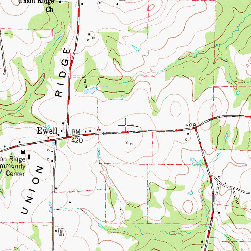 Topographic Map of Ewell Volunteer Fire Department, TX
