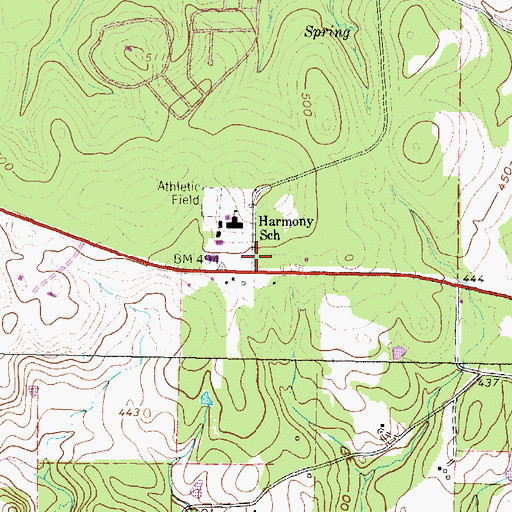 Topographic Map of Harmony Consolidated Volunteer Fire Department, TX