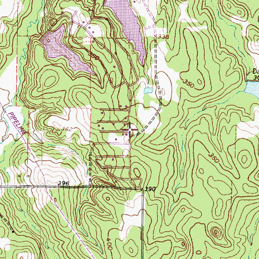 Topographic Map of Glenwood Acres Volunteer Fire Department, TX
