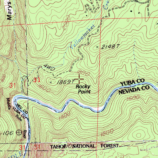 Topographic Map of Rocky Point, CA