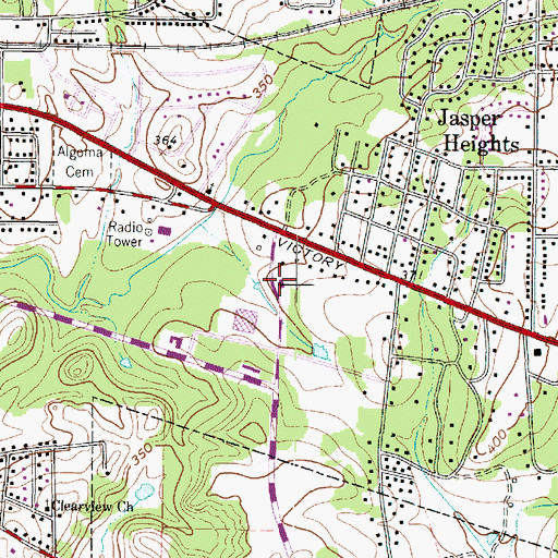 Topographic Map of Marshall Fire Department Station 2, TX