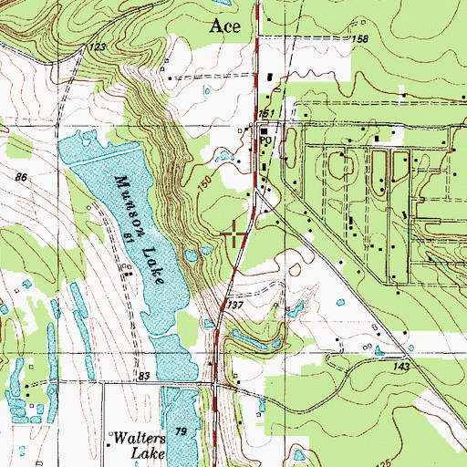 Topographic Map of South Polk County Volunteer Fire Department, TX