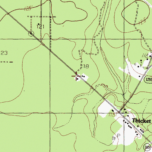 Topographic Map of Votaw - Thicket Volunteer Fire Department, TX