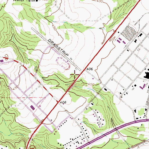 Topographic Map of Winona Volunteer Fire Department Station 2, TX