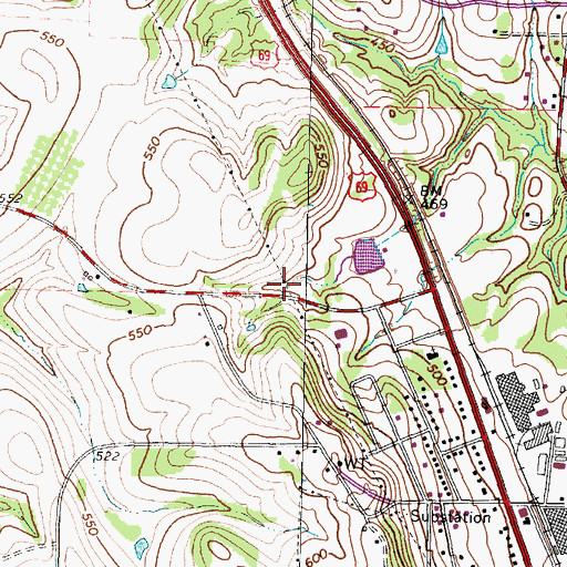 Topographic Map of Lindale Fire Department Station 3, TX