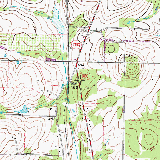 Topographic Map of Flint - Gresham Fire Department Station 2, TX