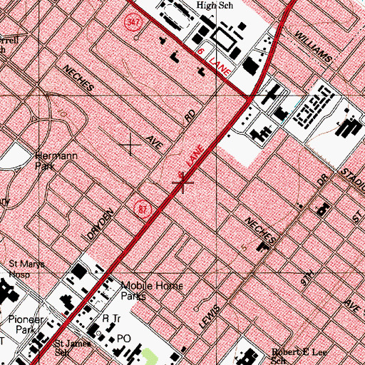 Topographic Map of Port Arthur Fire Department Station Number 4, TX