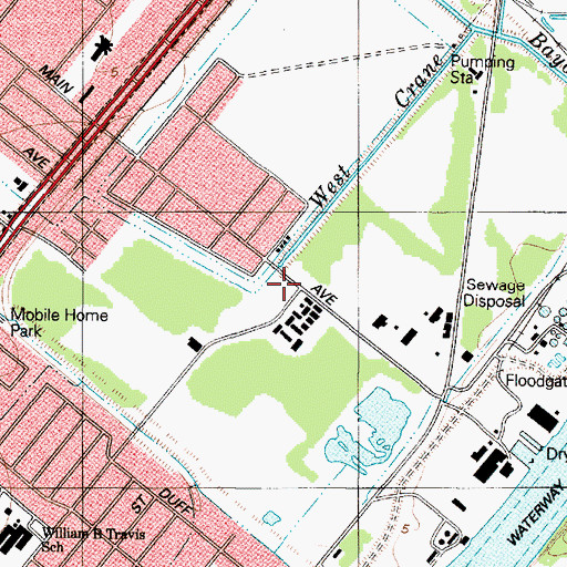 Topographic Map of Port Arthur Fire Department Station Number 5, TX