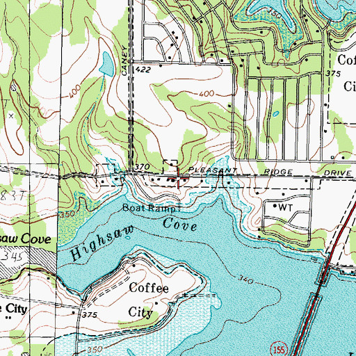 Topographic Map of Coffee City Fire Department, TX