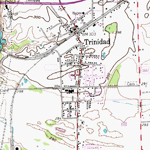 Topographic Map of Trinidad Volunteer Fire Department Station 2, TX