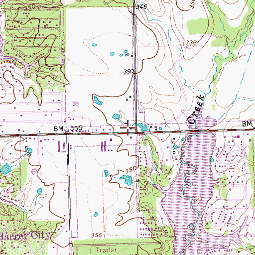 Topographic Map of Gun Barrel City Fire Department Substation, TX