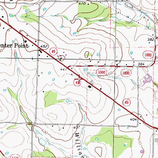 Topographic Map of Nortex Volunteer Fire Department, TX