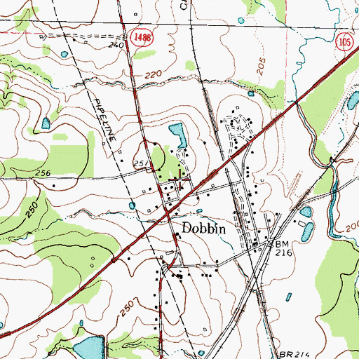 Topographic Map of Montgomery Fire Department Station 53, TX