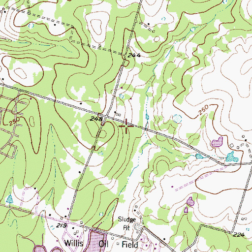 Topographic Map of North Montgomery County Fire Department Station 96, TX