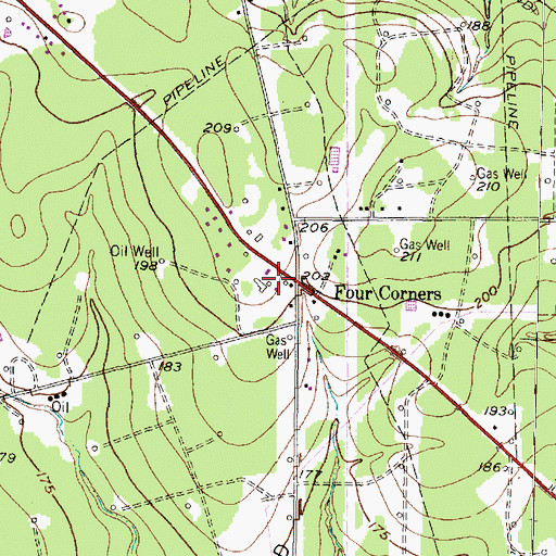 Topographic Map of Grangerland Volunteer Fire Department Station 2, TX