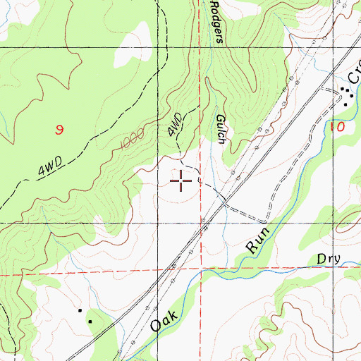 Topographic Map of Rodgers Gulch, CA