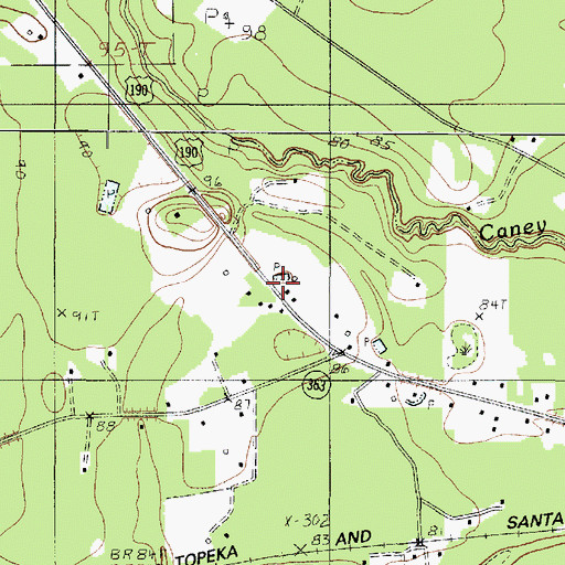 Topographic Map of Bon Wier Volunteer Fire Department, TX