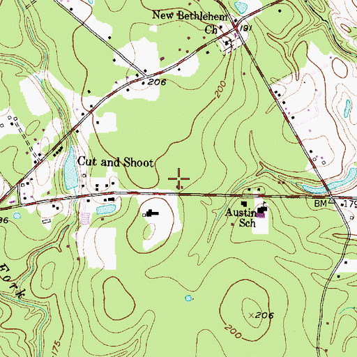 Topographic Map of Cut - N - Shoot Volunteer Fire Department Station 21 MCESD 12, TX