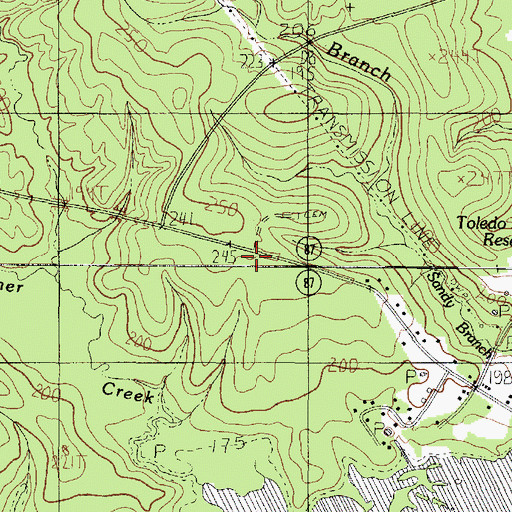 Topographic Map of Six Mile Volunteer Fire Department, TX