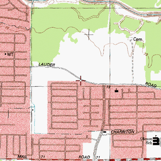 Topographic Map of Westfield Road Volunteer Fire Department, TX