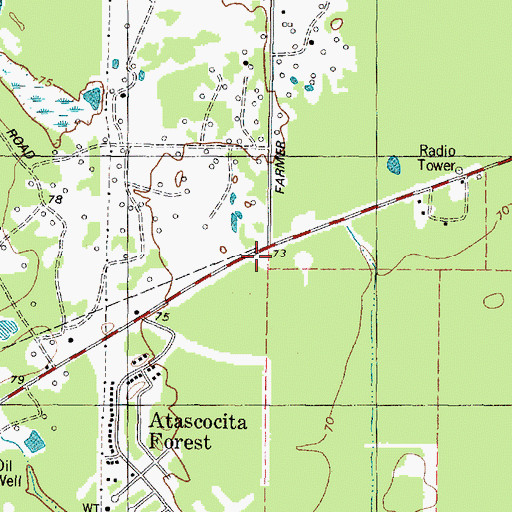Topographic Map of Atascocita Fire and Emergency Medical Service Station 2, TX