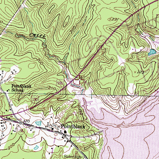 Topographic Map of Point Blank Volunteer Fire Department, TX
