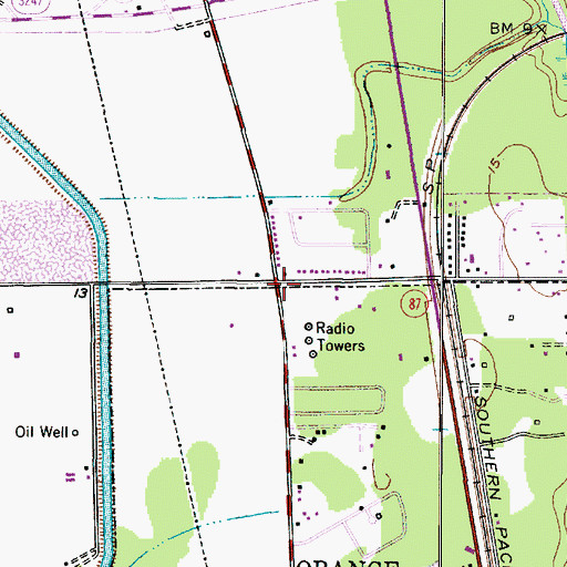 Topographic Map of Orange Fire Department Station 2, TX