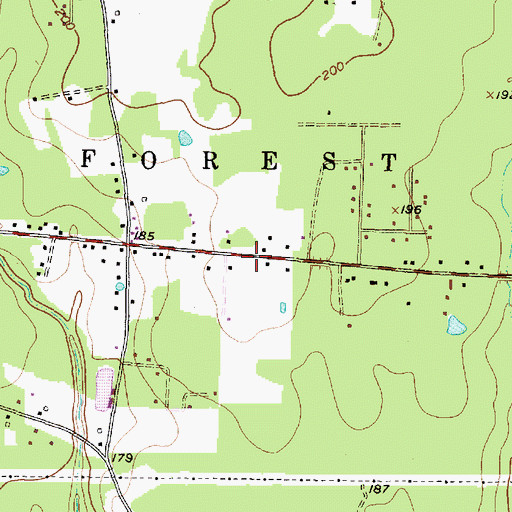 Topographic Map of Cut N Shoot Volunteer Fire Department Station 22, TX