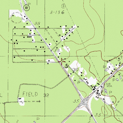 Topographic Map of South Newton Emergency Services District 1 Substation, TX