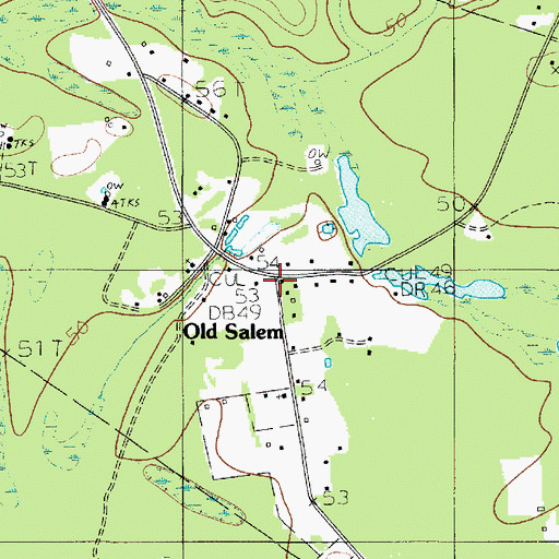 Topographic Map of Newton County Emergency Services District 2 Substation, TX