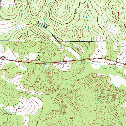 Topographic Map of Center Hill Volunteer Fire Department, TX
