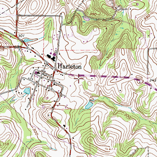 Topographic Map of Harleton Volunteer Fire Department, TX