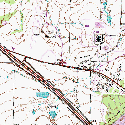 Topographic Map of Huntsville Fire Department Station 3, TX
