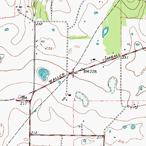 Topographic Map of Rosehill Volunteer Fire Department Station 3, TX
