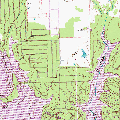Topographic Map of Enchanted Oaks Volunteer Fire Department, TX