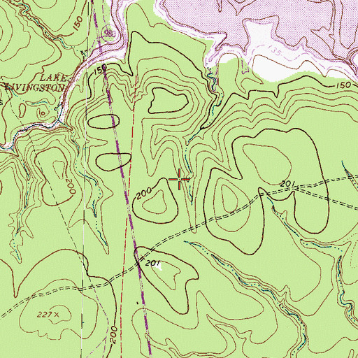 Topographic Map of Waterwood Volunteer Fire Department, TX