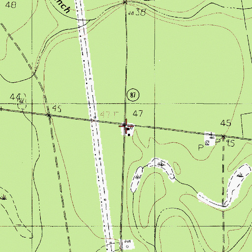 Topographic Map of Devil's Pocket Volunteer Fire Department, TX