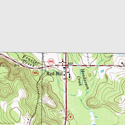 Topographic Map of Red Hill Volunteer Fire Department, TX