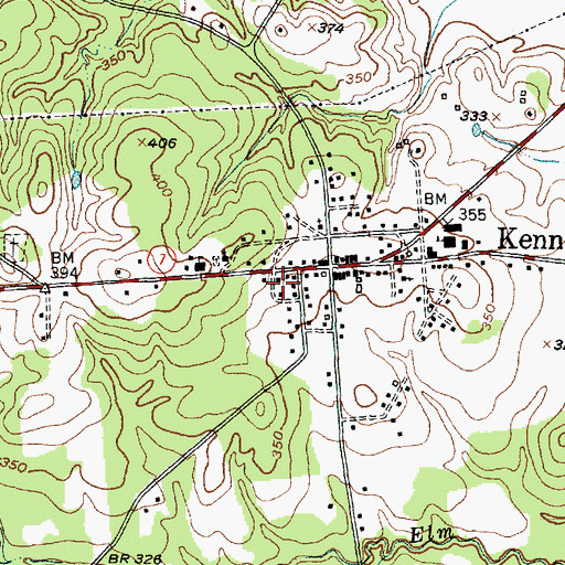 Topographic Map of Kennard / Ratcliff Volunteer Fire Department, TX