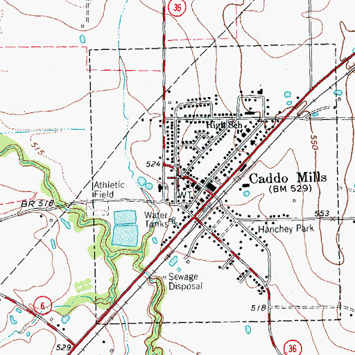 Topographic Map of Caddo Mills Fire / Rescue, TX