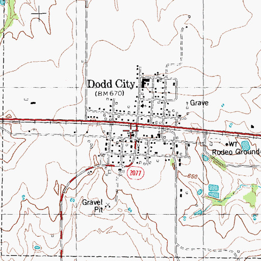 Topographic Map of Dodd City Fire Department - First Responders, TX
