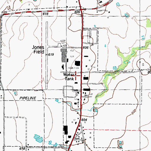 Topographic Map of Bonham Fire Department and Emergency Medical Service Station 1, TX