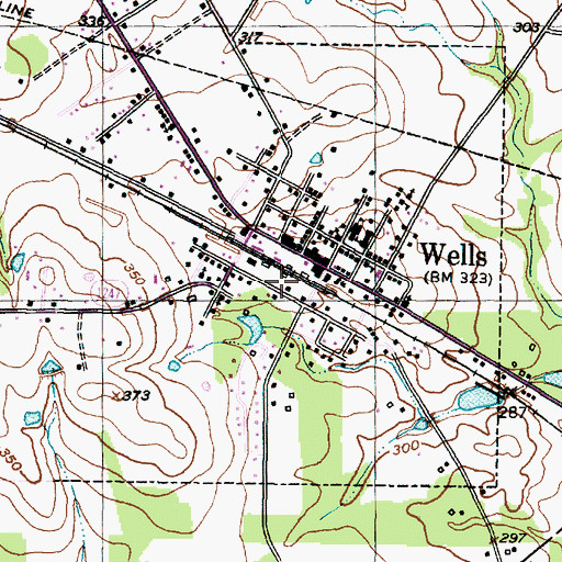 Topographic Map of Wells First Responders, TX