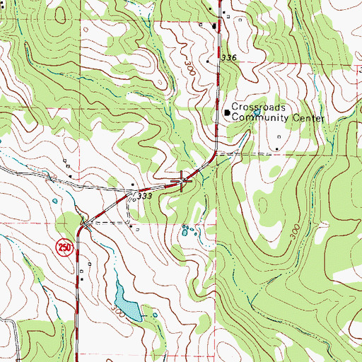 Topographic Map of Crossroads - Cornett Volunteer Fire Department, TX