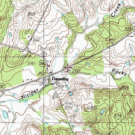 Topographic Map of Denning New Hope Volunteer Fire Department, TX