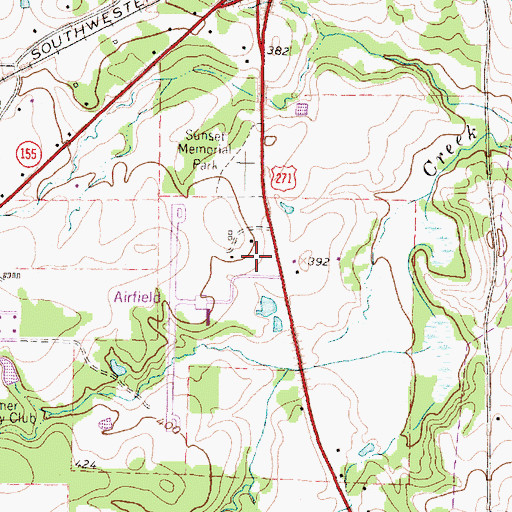 Topographic Map of Texas Forest Service Gilmer Fire Station, TX