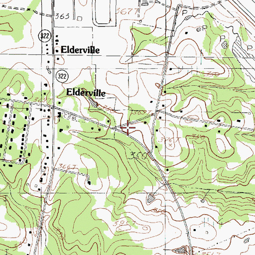 Topographic Map of Elderville - Lakeport Volunteer Fire Department Station 1, TX