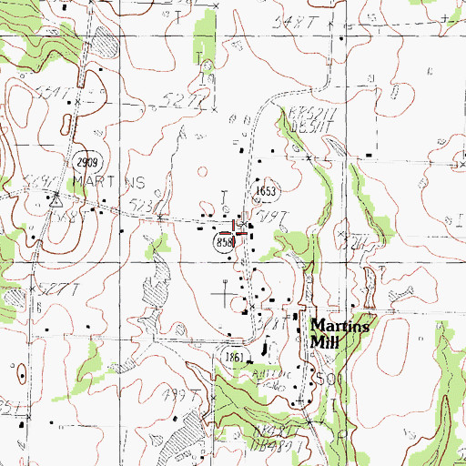 Topographic Map of South Van Zandt Volunteer Fire Department Station 2, TX